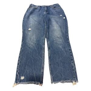 Abercrombie & Fitch A&F Mom Jean 29 8R High Rise Distressed Raw Hem